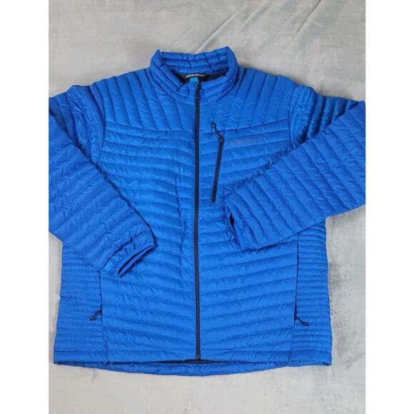 Eddie Bauer Down Jacket Men's Sz XL Blue First Ascent EB800 puffer lightweight - Picture 1 of 13